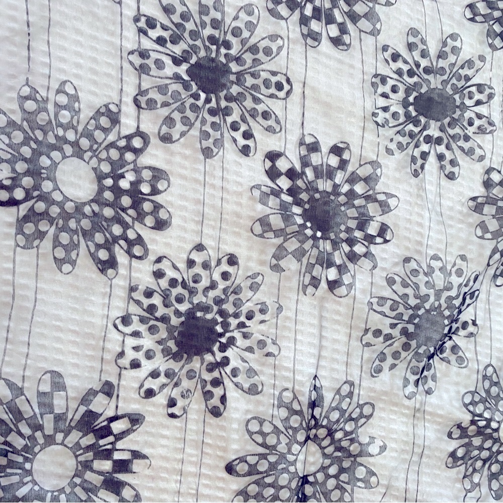 Black Geometric Pattern Scarf with Intricate Designs